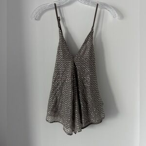 Zara Beige Sequined X Back Top